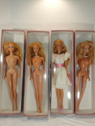 4 Vintage 1980,  1982,  1984,  1986 " My First Barbie " Dolls