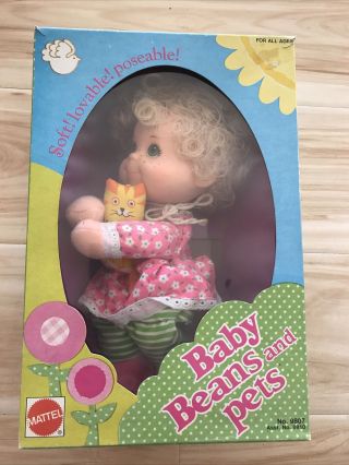 Vintage Mattel Baby Beans And Pets 9 " Doll 1976 Toy Figure 9807