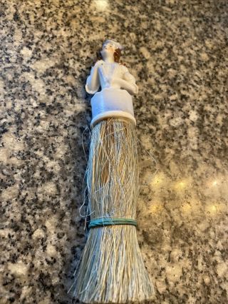 Antique Porcelain Half Doll Whisk Broom Vanity Brush