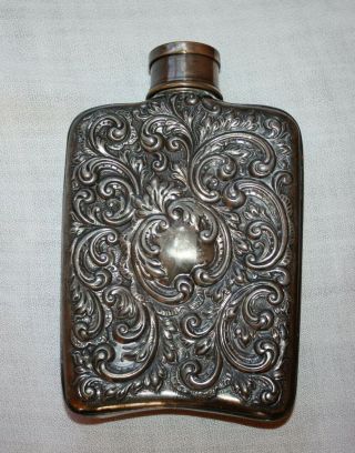 Antique Silver Whiskey Flask 1920 