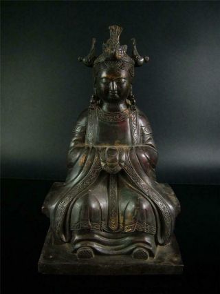 Very Large Old Chinese Tibet Bronze Made Tibetan Kwanyin Statue Qing Dynasty