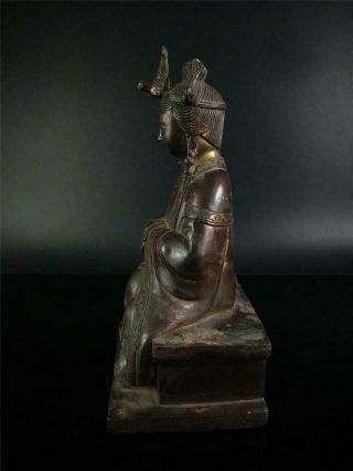Very Large Old Chinese Tibet Bronze Made Tibetan Kwanyin Statue Qing Dynasty 2