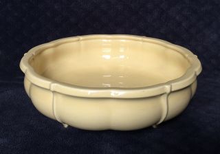 VERY RARE 1930’s Gladding McBean Footed Yellow Art Deco 9 1/2” Pottery Bowl 2