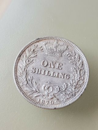 Queen Victoria Silver Shilling Coin 1879,  Looks Unc,  Rare Date