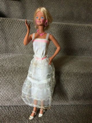 18” Vintage Mattel Barbie Doll Supersize Hair 1978 2844 White Dress