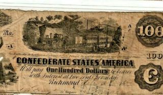 $100 " Confederate Note " (black Train) $100 " Confederate " (black Train) Rare
