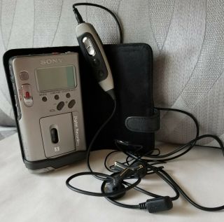 Rare Sony Nt - 2 Digital Recorder Micro Cassette Audio Sony Remote Headphones Case