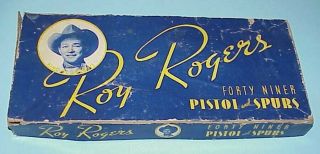 Rare Roy Rogers Forty Niner Gold Plated Toy Cap Pistol & Spurs,  By Leslie - Henry