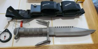 Buck 184 Usa Buckmaster Survival Knife 1st Stamp 2nd Ver W/compass Exc Cond Rare