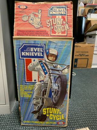 1973 Ideal Toy Evel Knievel Stunt Cycle,  Rare