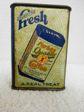 Antique Jas H Forbes GINGER SPICE TIN Can dtd 1912 w/ Coffee Can Picture on Back 2