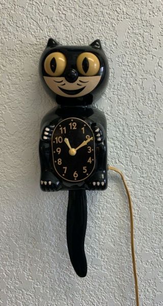 Rare Early 50’s Vintage No Bow Tie Electric Kit Cat Klock Kat Clock D3
