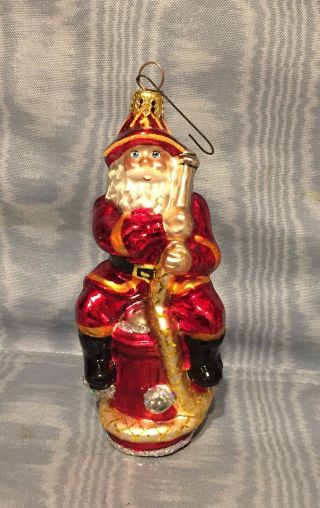 Vintage Rare Christopher Radko Santa Fireman Christmas Ornament