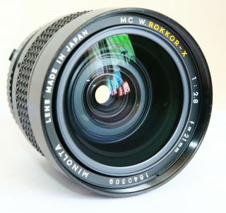 Rare Ultra Wide Minolta Mc W.  Rokkor - X 21mm F2.  8 21/2.  8 Md Lens Japan