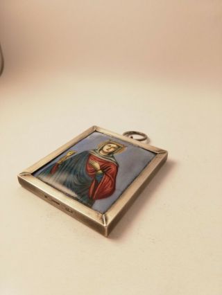 Antique Rare Russian Silver 84 ICON Painting of Enamel A H FABERGE 6