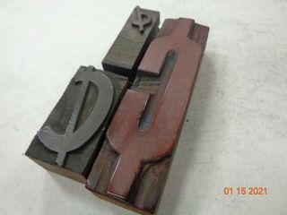 Printing Letterpress Printer Block Antique Wood Cent Signs