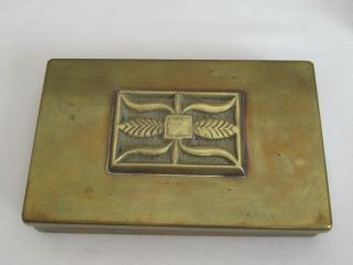 Vintage Mcm Brass Desk Box