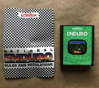 Rare 1983 Vintage Activision Enduro Video Game In The Box Atari 2600