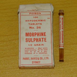 Morphine Sulphate Tablets Rare Box And One Tube 1940 