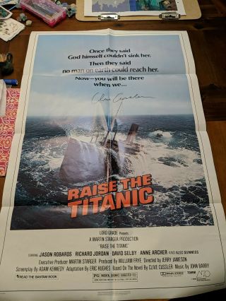 Vintage Movie Poster Raise The Titanic Signed By Book Author Clive Cussler Rare