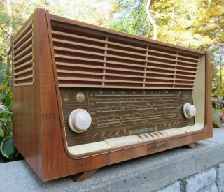 Rare Grundig " Majestic " Tube Radio Model 4085 Wood Bakelite Antique Bc Fm Sw1 2