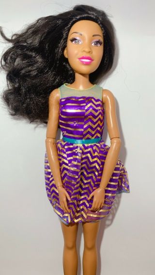 Barbie 28 " Purple Posable Just Play Best Fashion Friend Doll African American