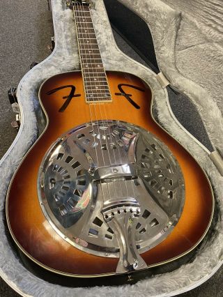 Rare Fender Square - Neck Resonator Dobro Acoustic Guitar Very Gently