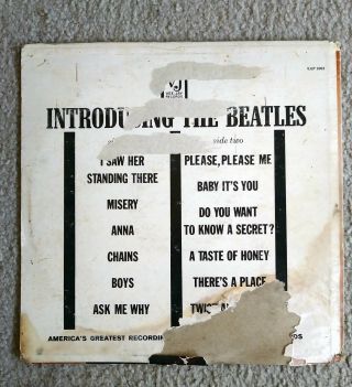 1964 INTRODUCING THE BEATLES VJ LP VEE JAY ALBUM RARE STEREO 45 PRINT OVAL LABEL 2