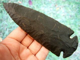 Rare Fine Black 5 1/2 Inch Kentucky Dovetail Point With Dual S Arrowheads