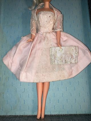 Possible Vintage Barbie Clone Light Pink Dress,  Wrap & Purse