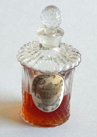 Rare Guerlain Apres L’ondee Perfume 4.  5 Inches Underside Label Prior 1950 2.  7 Oz