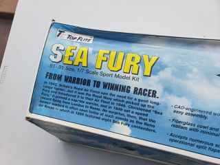 Vintage Top Flite Sea Fury Rc Balsa Plane Kit Rare 1/7 Scale Gold Edition 2