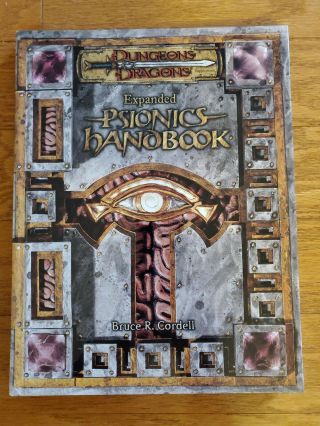 Rare Misprint Expanded Psionics Handbook - Dungeon & Dragons 3.  5e D20 Book