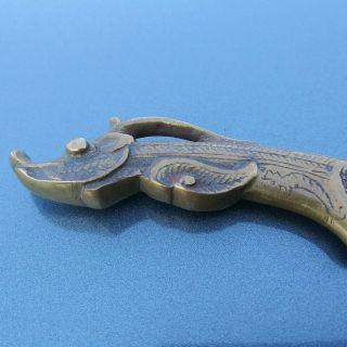Antique Japanese Chinese Bronze Dragon Figure Paper Knife Letter Opener