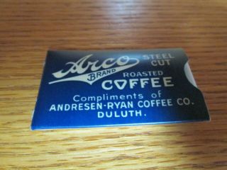 Rare Vintage Arco Coffee Celluloid? Advertising Andresen - Ryan Coffee Co.  Duluth