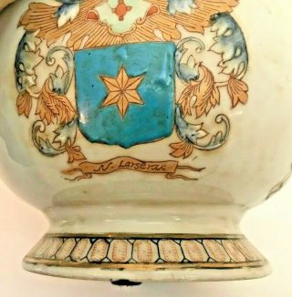 Rare Antique Signed N.  Larserak Enamel Porcelain Cachepot Planter Urn Pot 5