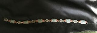 Vintage Antique Micro Mosaic Inlaid Bracelet Panels Handmade Multicolor Estate