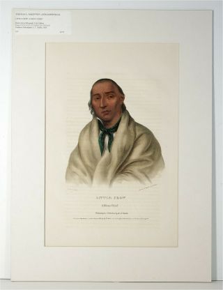 1836 Mckenney & Hall Large Folio Native American Indian Lithograph 3