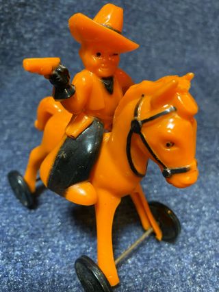 Rare Rosbro Rosen Plastic Halloween Horse & Cowboy Toy: Outstanding