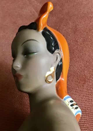 RARE Art Deco Exotic Woman Figural Ceramic Italian Artists Circa 1930’s 3