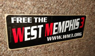Rare Bumper Sticker West Memphis Three Authentic 2000 Trial 3 Wm3 Damien Echols