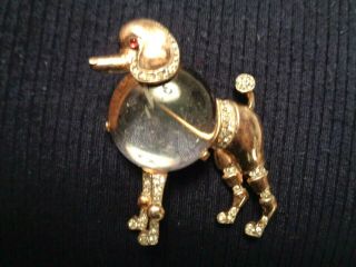 Rare Vintage Trifari Sterling Jelly Belly French Poodle Pin