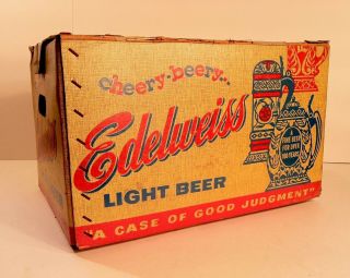 Vintage 1957 Edelweiss Beer Cheery Beery Crate Case In Shape Very Rare