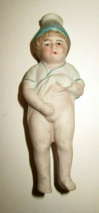 Antique German Bisque Naughty Perfume Bottle Peeing Boy Novelty Squirter