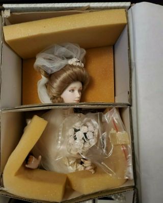 Vintage Franklin - 22 " Porcelain Gibson Girl Heirloom Bride Doll