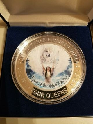 2020 Four Queens $300 Silver Strike.  999 Fine Silver Rare Wolf Ii
