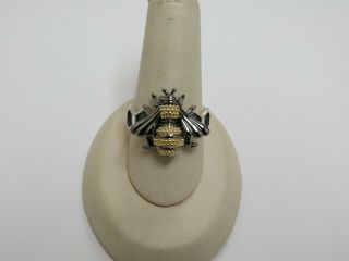 Designer Lagos Sterling Silver 18k Rare Wonders Honey Bee Ring,  Size 8 1/2