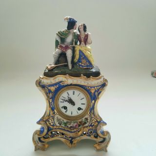 Jacob Petit Style Antique Porcelain French Mantle Clock Rare