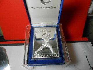 999 FINE STERLING VINTAGE RARE BABE RUTH MEMORABILIA BAR 1/2 TROY POUND LOOK WOW 2