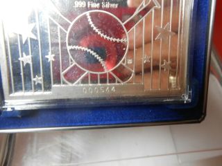 999 FINE STERLING VINTAGE RARE BABE RUTH MEMORABILIA BAR 1/2 TROY POUND LOOK WOW 6
